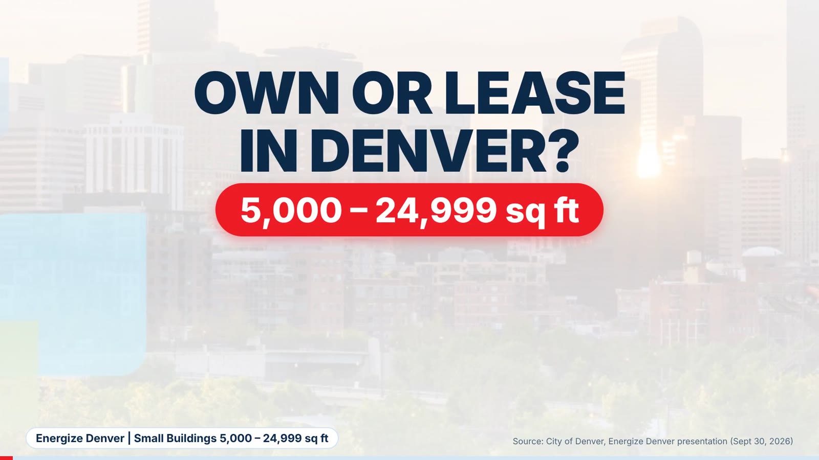 Own or lease in Denver? Energize Denver small buildings 5,000 to 24,999 square feet